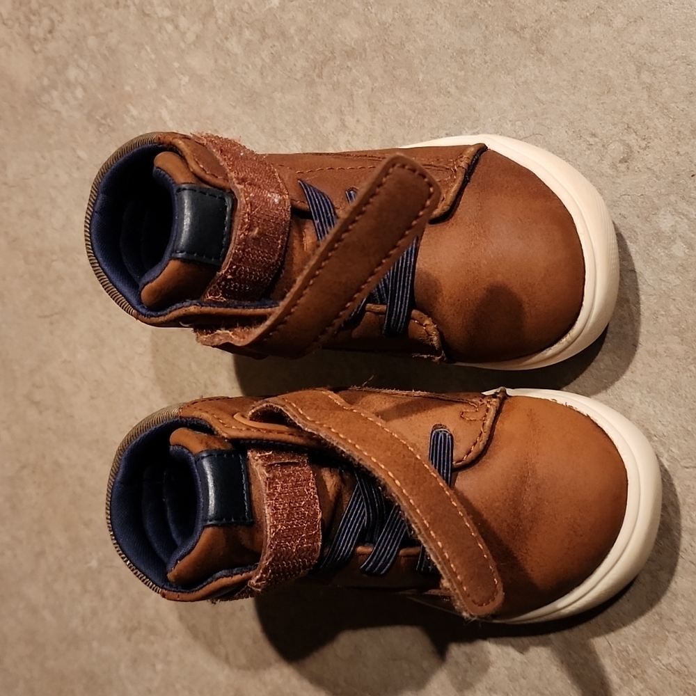 WONDER NATION Kids Brown Hi-Top Boots Size 5 - Picture 2 of 7